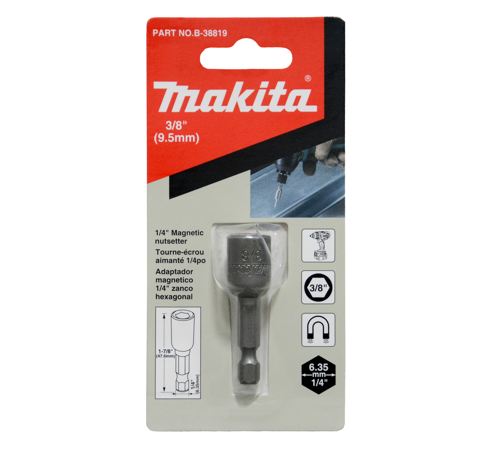 Bits Canhao Makita Magnetico 3/8X1.7/8-B-38819