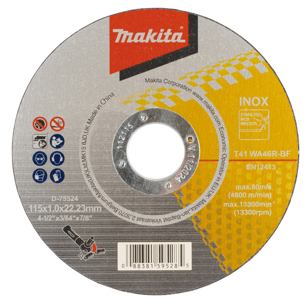 Disco de Corte Inox Makita 4.1/2X1,0X7/8 D-75524