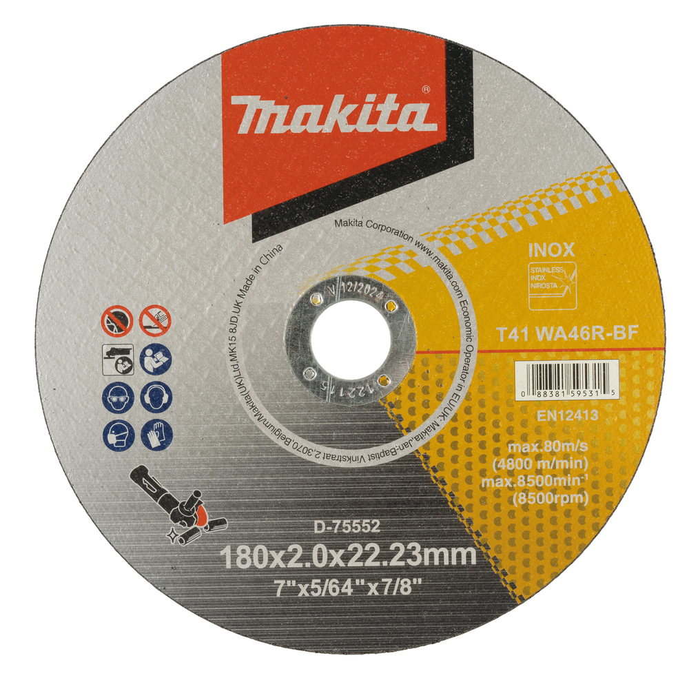 Disco de Corte Inox Makita 7"X2,0X7/8 D-75552