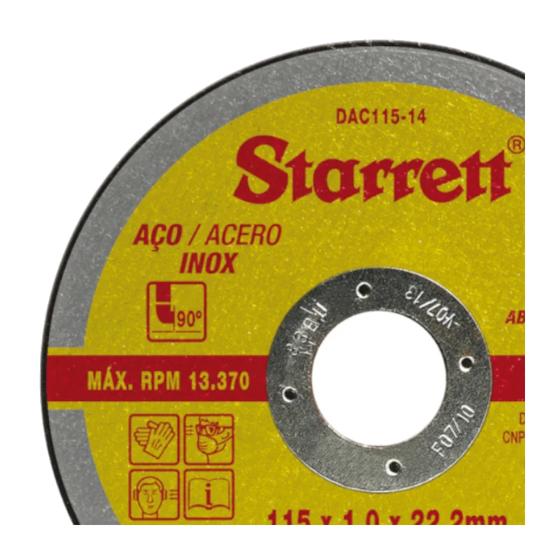 Disco de Corte Inox STARRETT 4.1/2X1,0X7/8 DAC115-14