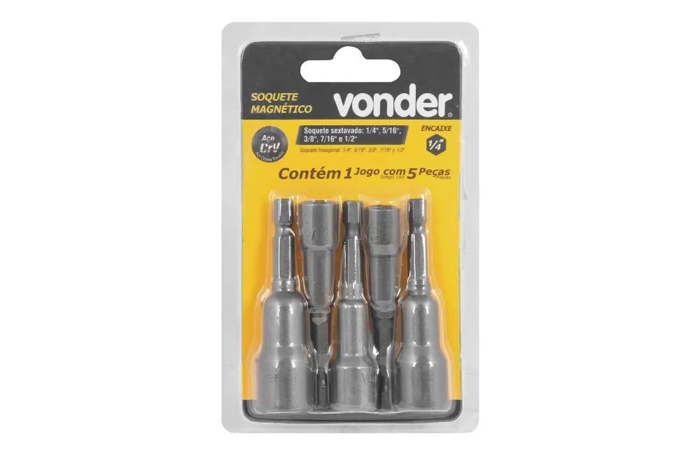 Bits Canhao VONDER Magnetico Jogo com 5PEÇA Milimetro