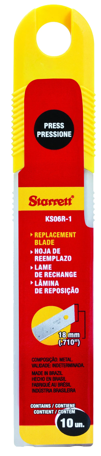 Lam. P/estilete 18MM Cartela C/10PCS STARRETT KS06R Larga