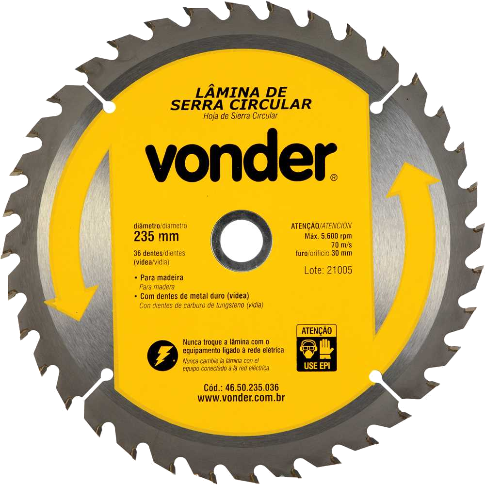 Serra Circular com Dente Widia 9.1/4X36DX25MM VONDER