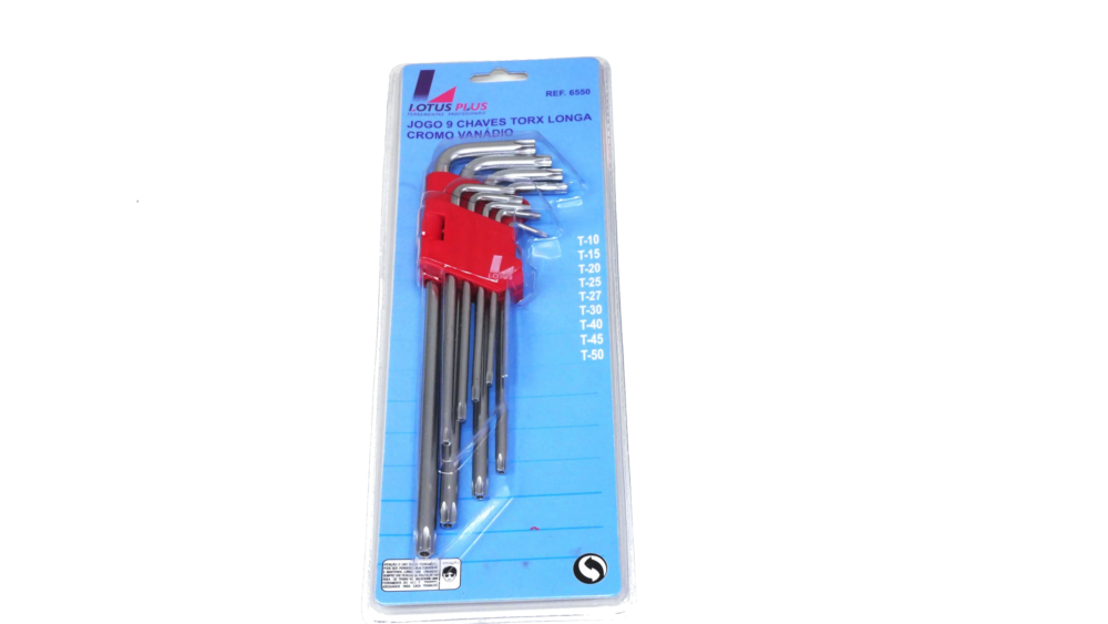 Chave Torx Jg LOTUS T-10 A T-50 CRV Longa-vazada 09PCS 6550 Plus