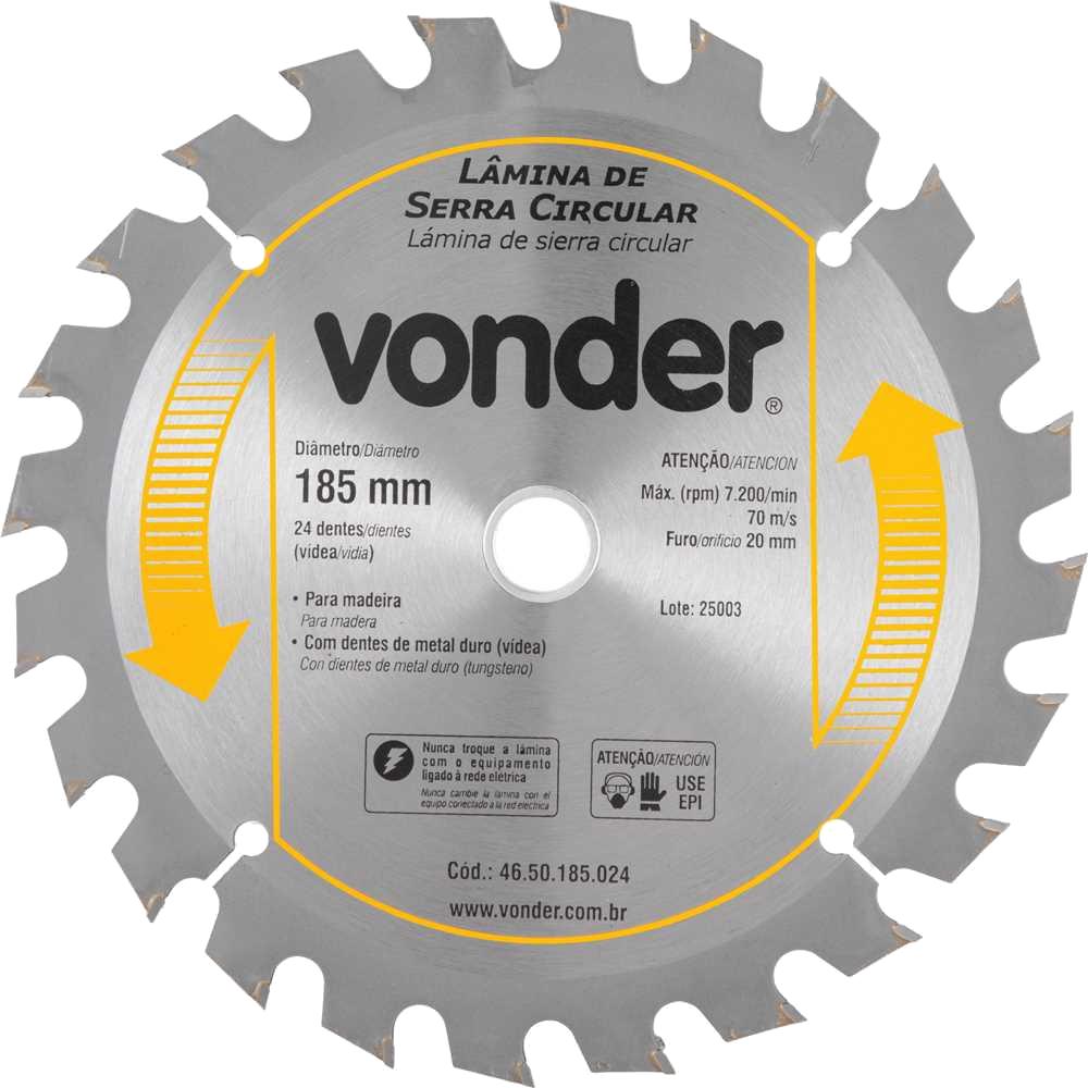 Serra Circular com Dente Widia 7.1/4X24D-VONDERER