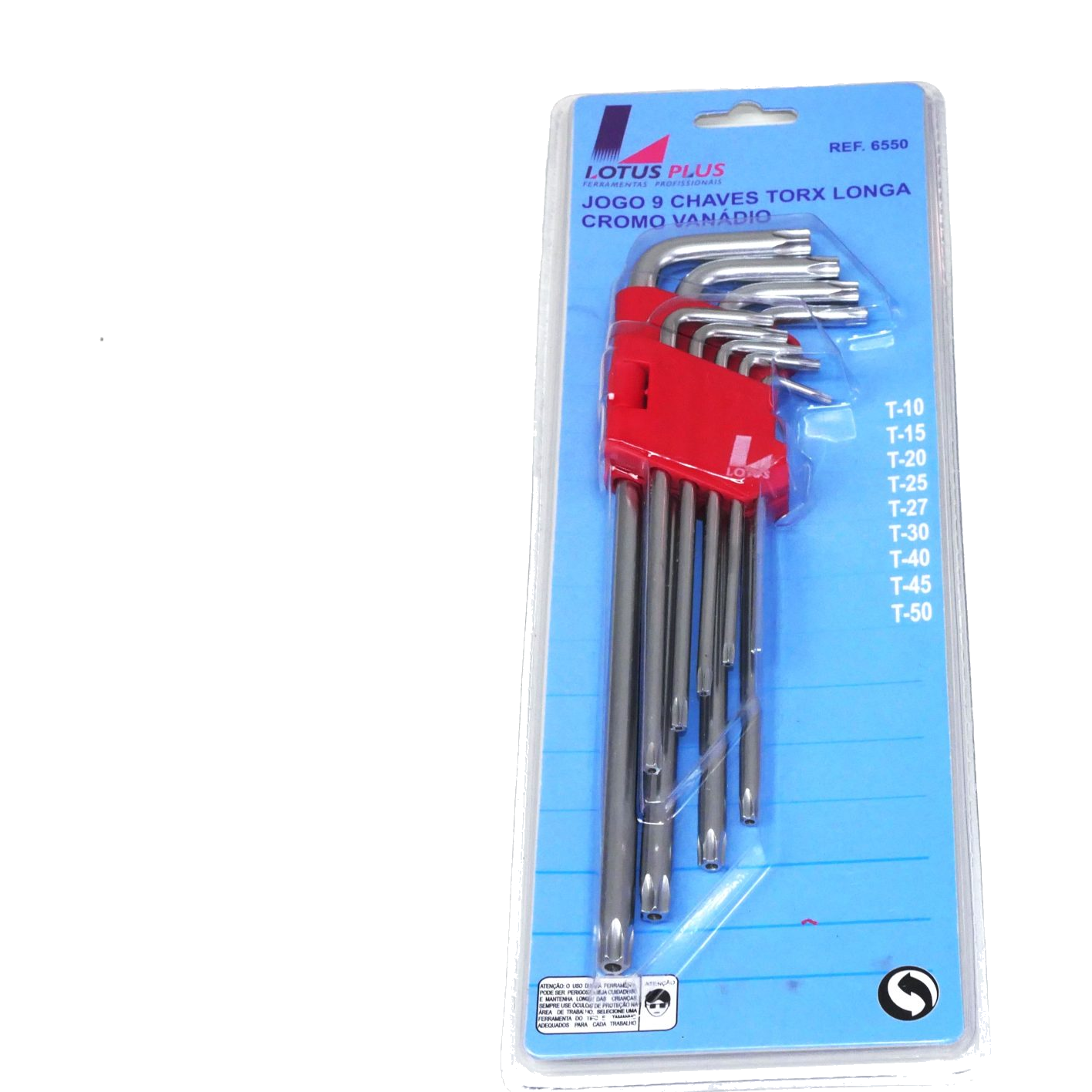 Chave Torx Jg LOTUS T-10 A T-50 CRV Longa-vazada 09PCS 6550 Plus