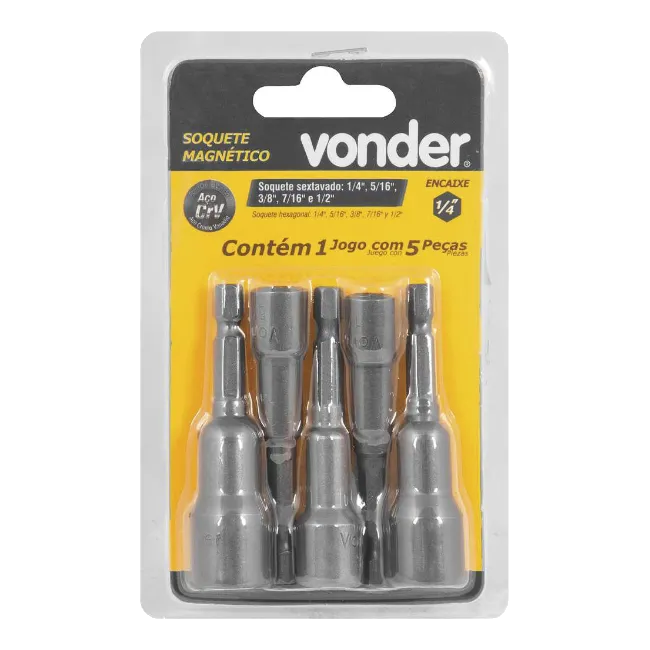 Bits Canhao VONDER Magnetico Jogo com 5PEÇA Milimetro