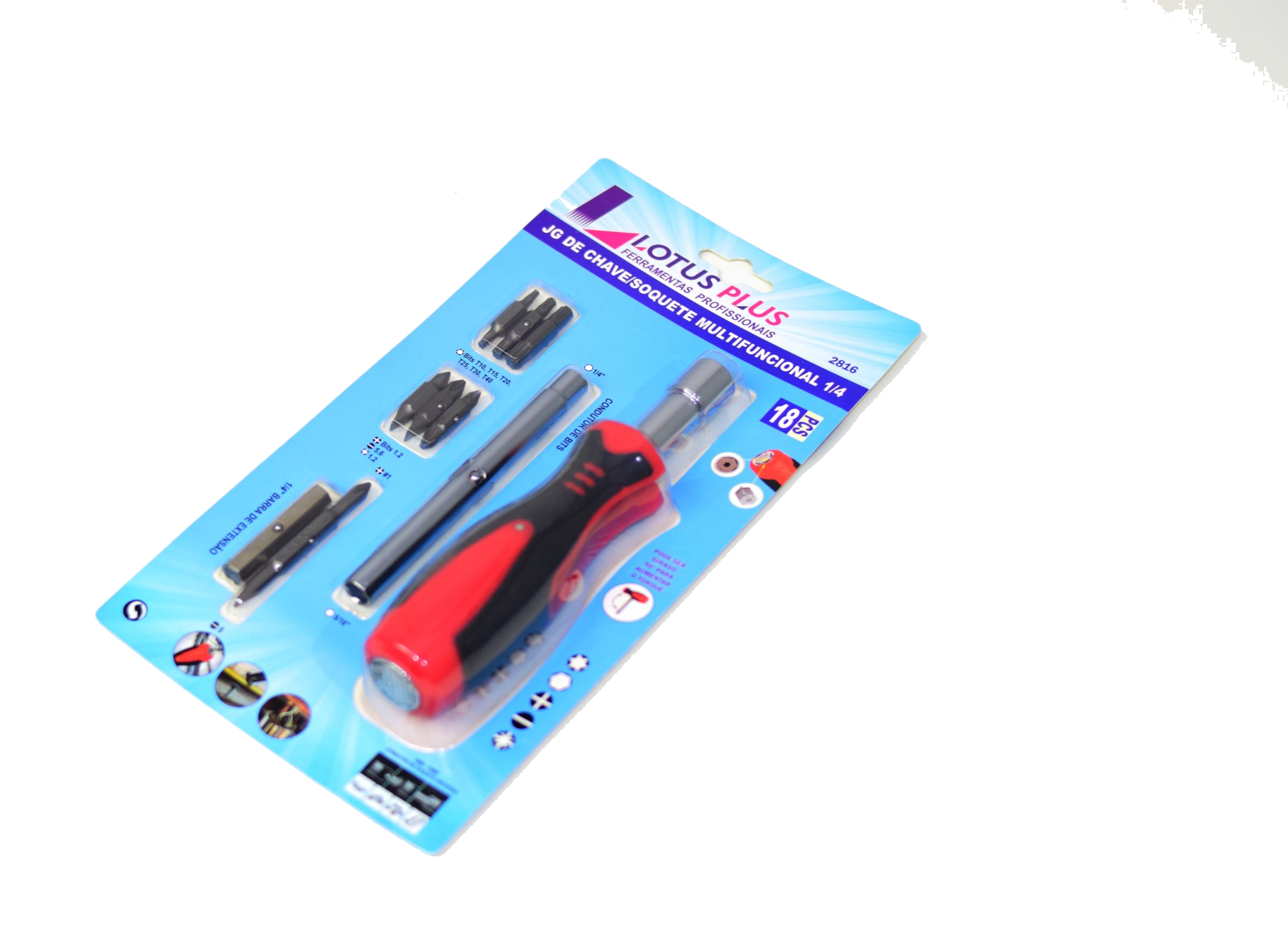 Jogo de Bits/chaves 1/4 Multiuso LOTUS 18PCS 2816