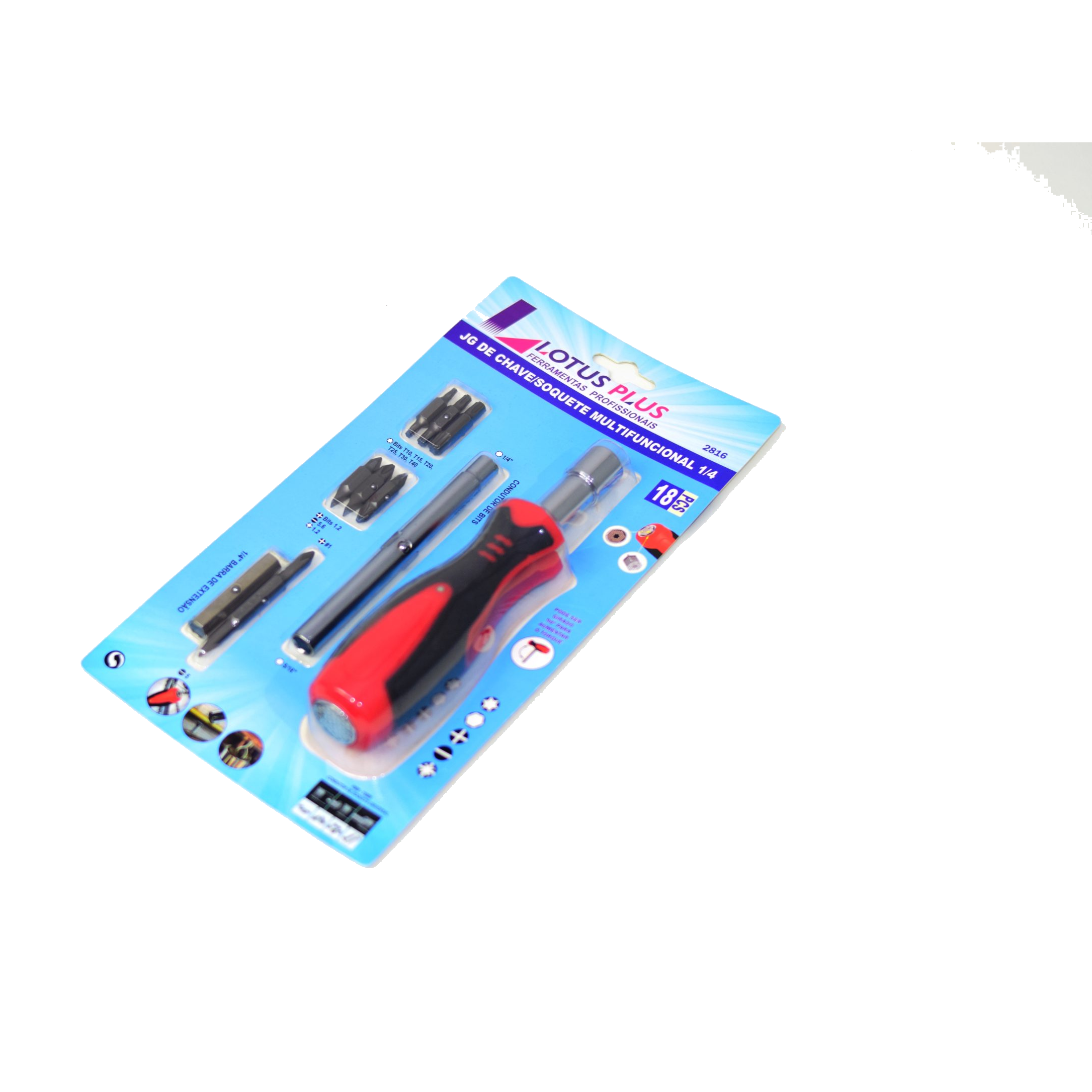 Jogo de Bits/chaves 1/4 Multiuso LOTUS 18PCS 2816